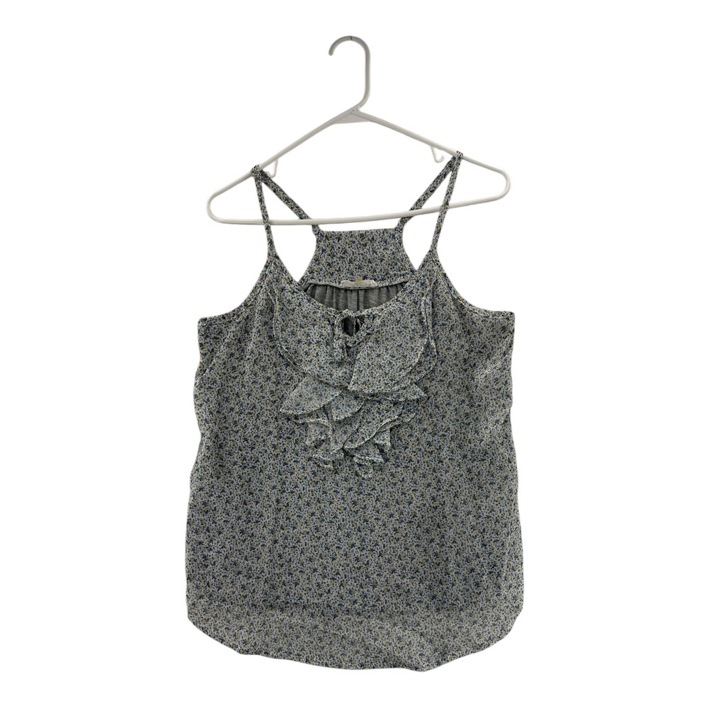 Sugarplum Floral Ruffle Tie Front Cami Tank Top Women's Size Large